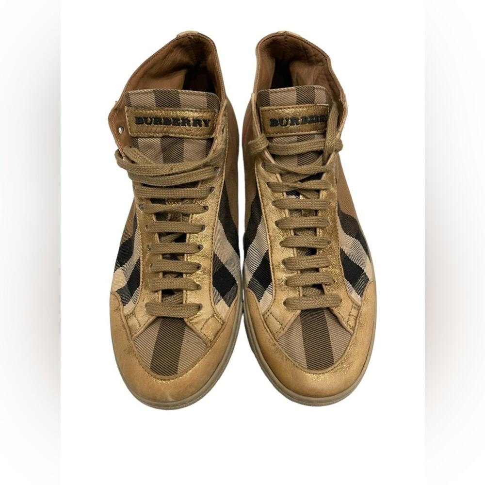 Authentic BURBERRY High Top House Nova Check Trainers Sneakers Shoes 40/US:10